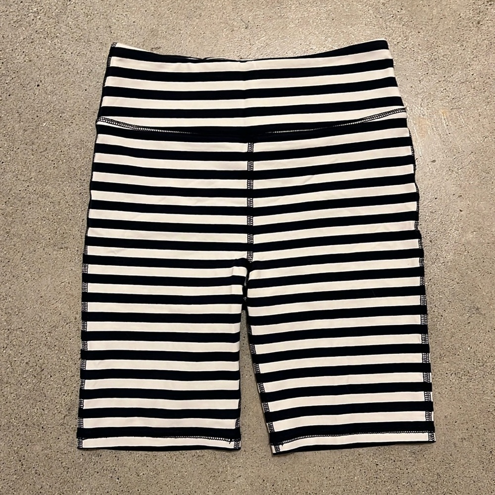 J. Crew navy stripe bike short, size M